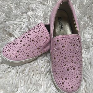 Pink Michael Kors slip on sneakers